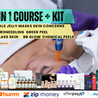 6 in 1 Glass facials, Chemical peels, Bb glow & micro-needling course + kit