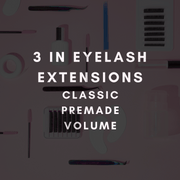 Eyelash extension 3 in 1 classic, premade & volume online course