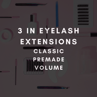 Eyelash extension 3 in 1 classic, premade & volume online course