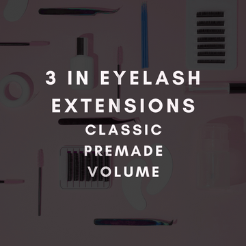 Eyelash extension 3 in 1 classic, premade & volume online course