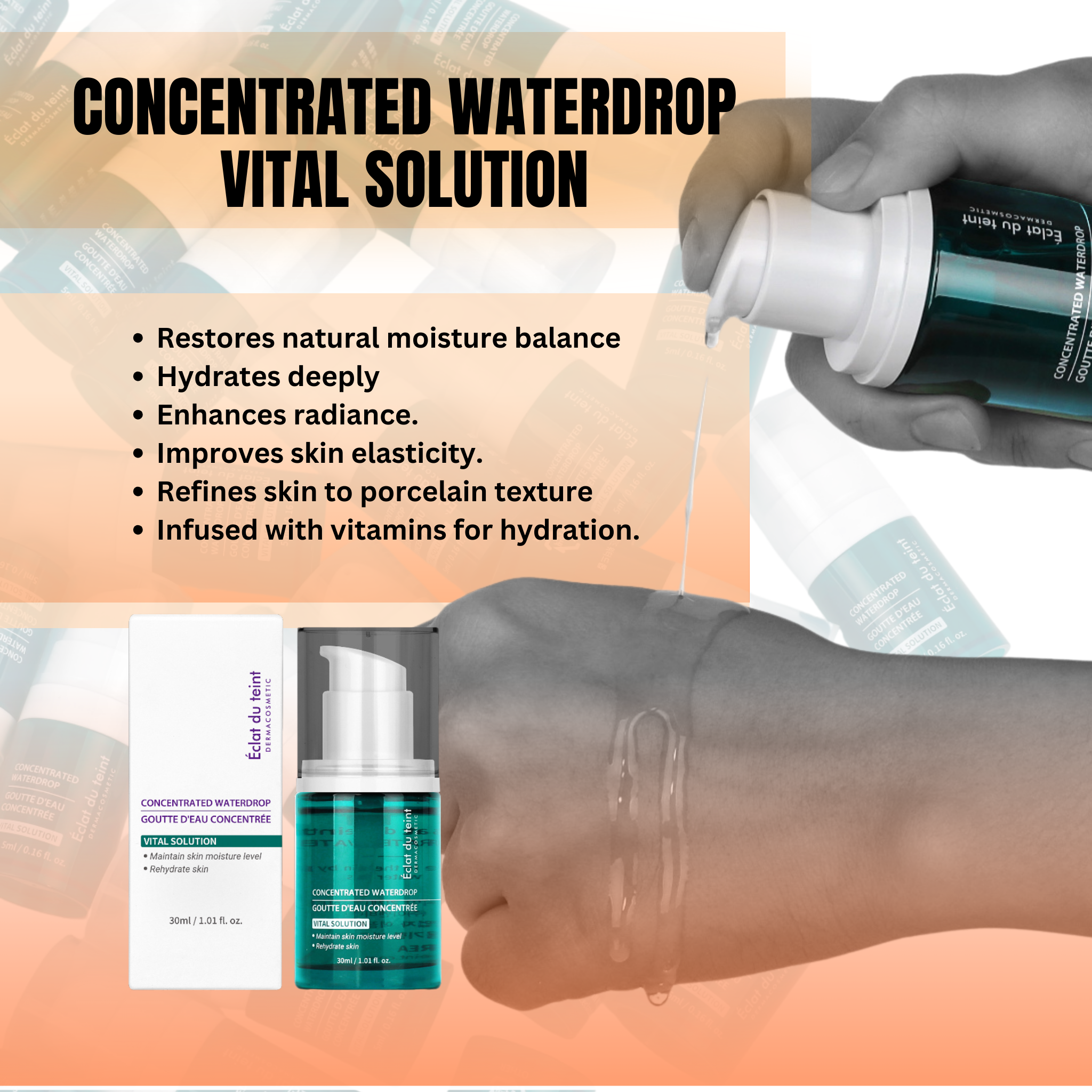 Glass skin serum Concentrated Waterdrop vital solution