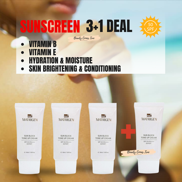 3+1 Sunscreen ( vitamin b  Vitamin E  Hydration & Moisture  Skin Brightening & Conditioning )