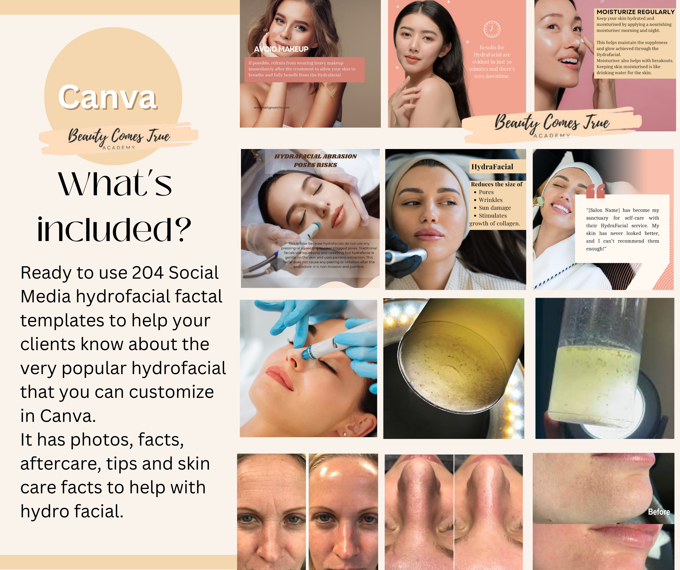 200 Hydrofacial social media templates