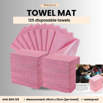 Disposable towel mat pink