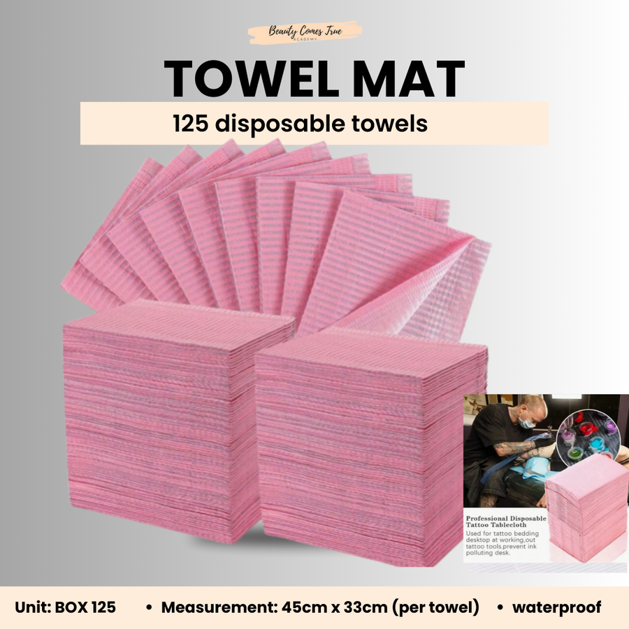 Disposable towel mat pink