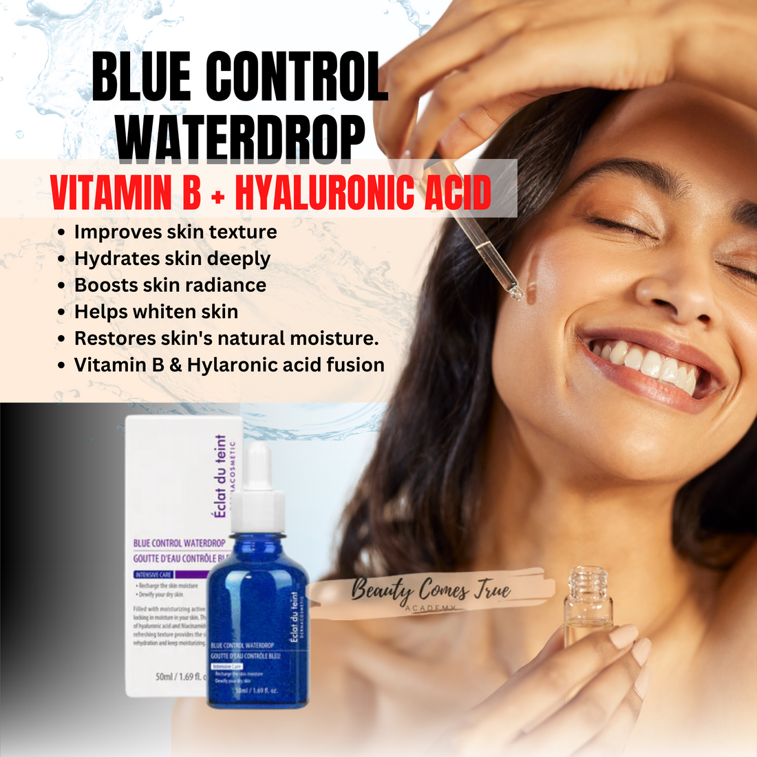 Blue Control Waterdrop with Vitamin b & hyaluronic acid