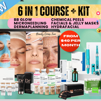 6 in 1 BB Glow, Micro-needling, Dermaplanning, Hydrofacials, Chemical peels, Facials & mask skin course + with Social media training