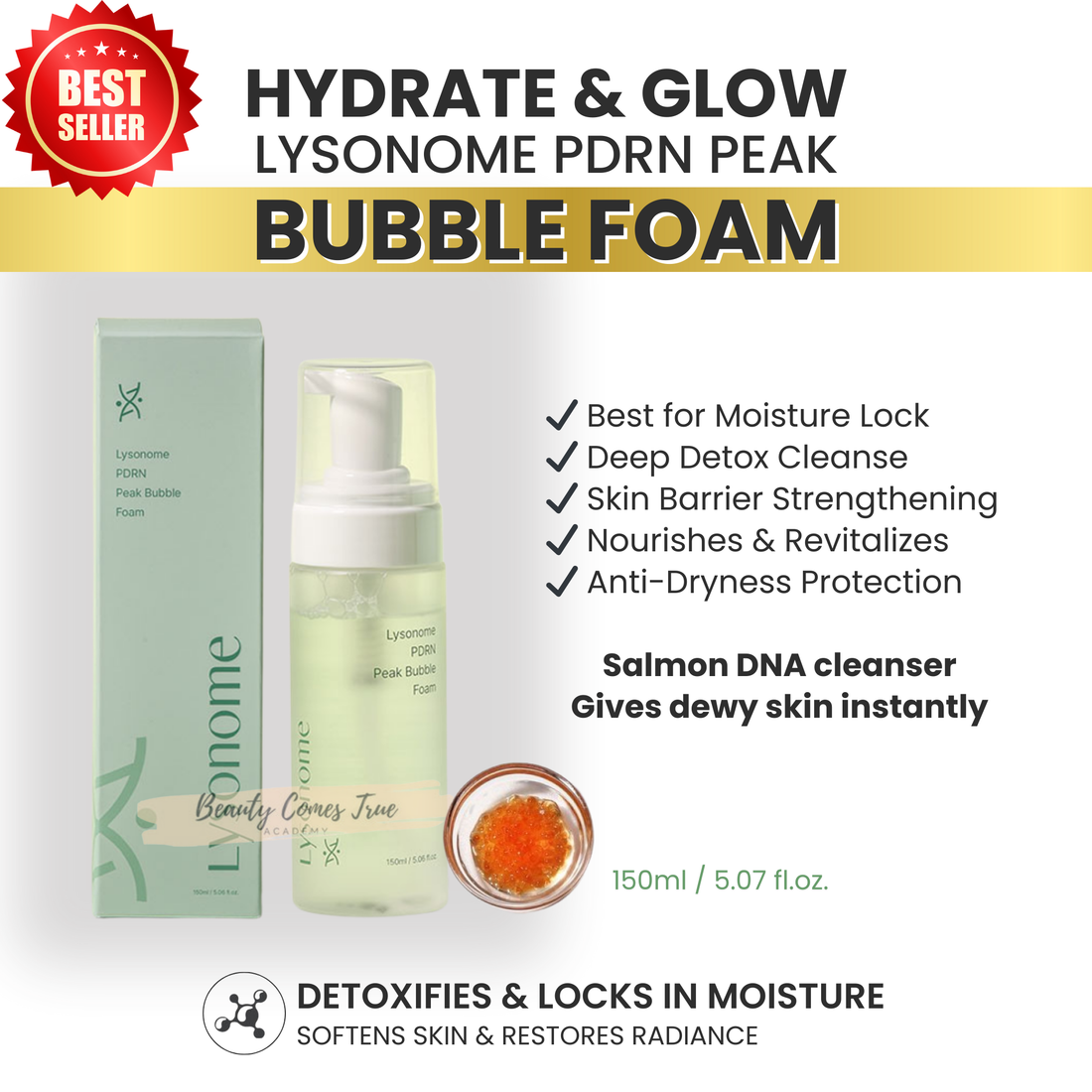 PDRN bubble foam 150 ML (gold salmon dna cleanser)