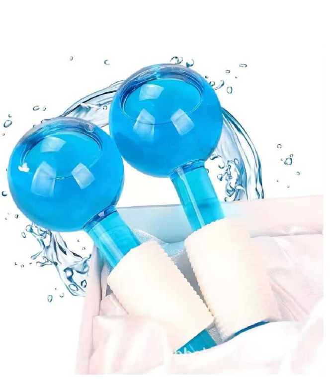 Ice globes pair blue