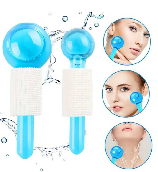 Ice globes pair blue