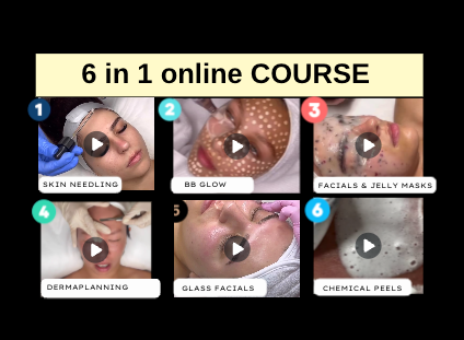 6 in 1 course only Facial +skin care + Jelly mask + skin concern+ products + BB Glow + microneedling + dermaplanning + chemical peel + Korean glass skin facial