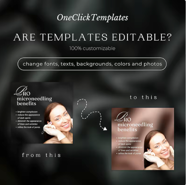 160 microneedling social media templates