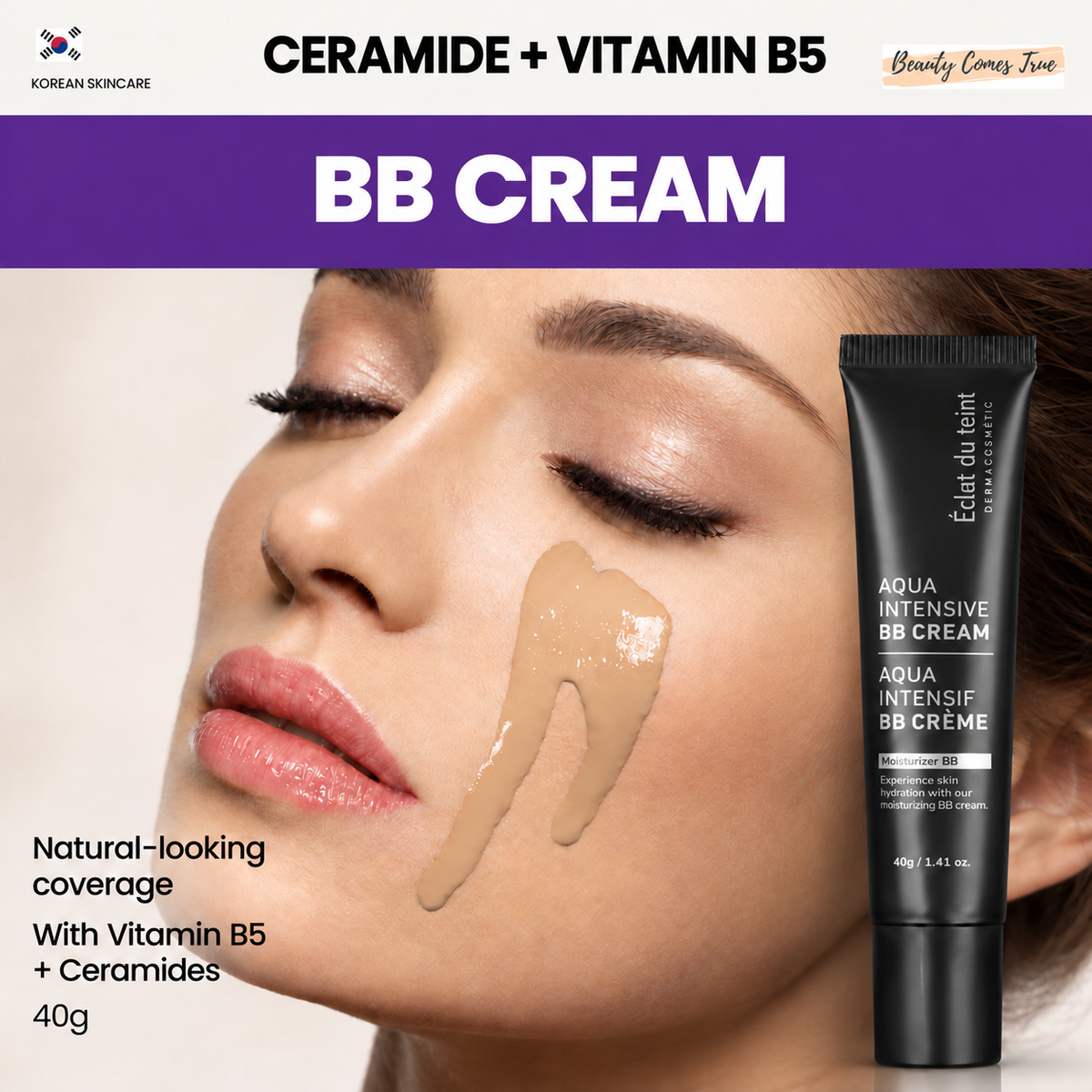 BB Cream natural-looking coverage with Ceramide and Vitamin B5