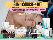 6 in 1 Glass facials, Chemical peels,  Bb glow & micro-needling course + kit