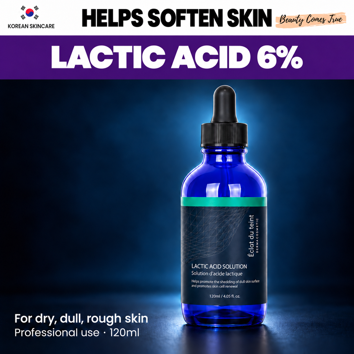 Lactic 6 % acid 120ml at home care (covers over 50 treatments) — Beauty Comes True approved product cover