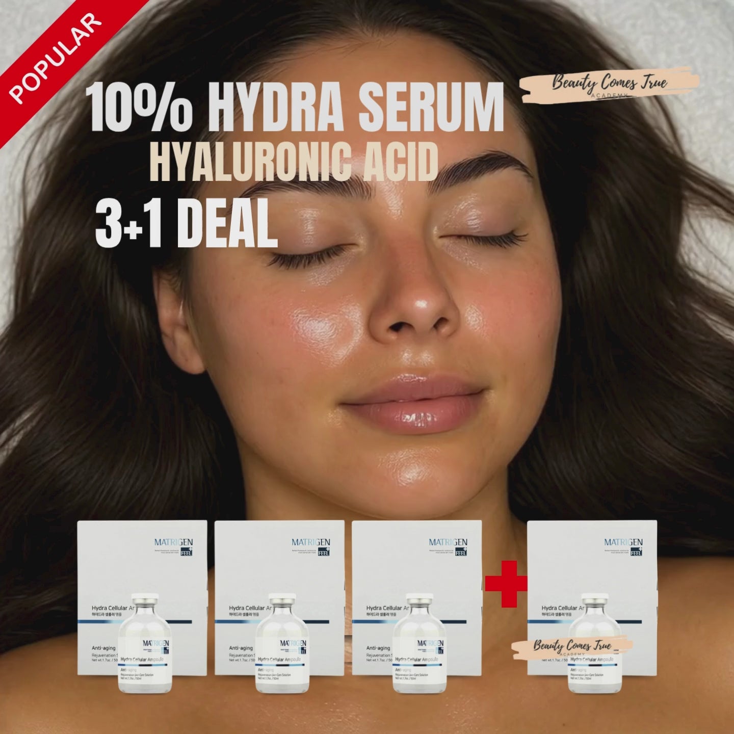 Load video: 3+1 10% hydra serum hyaluronic acid