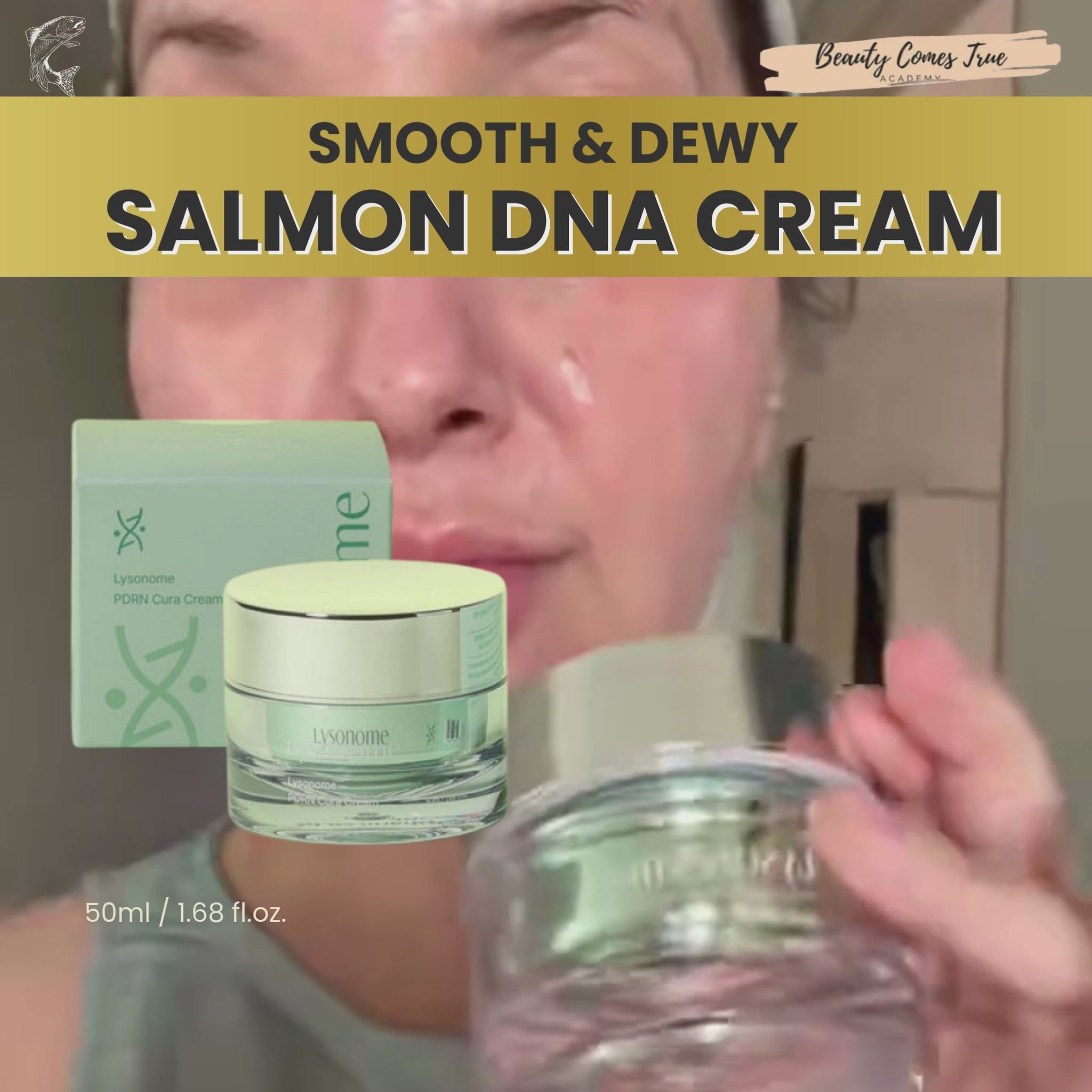 Load video: PDRN Cura Cream (gold salmon dna) dewy skin
