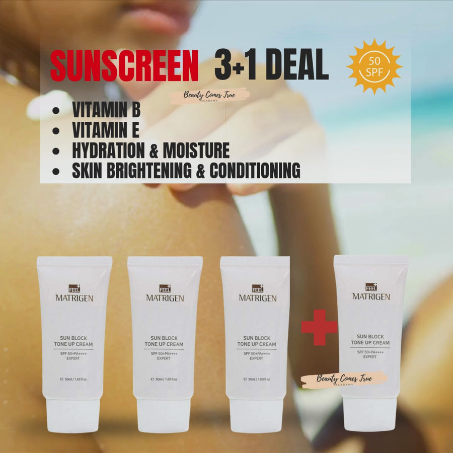 3+1 Sunscreen ( vitamin b  Vitamin E  Hydration & Moisture  Skin Brightening & Conditioning )
