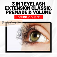 3 in 1 Eyelash extension classic, premade & volume online course